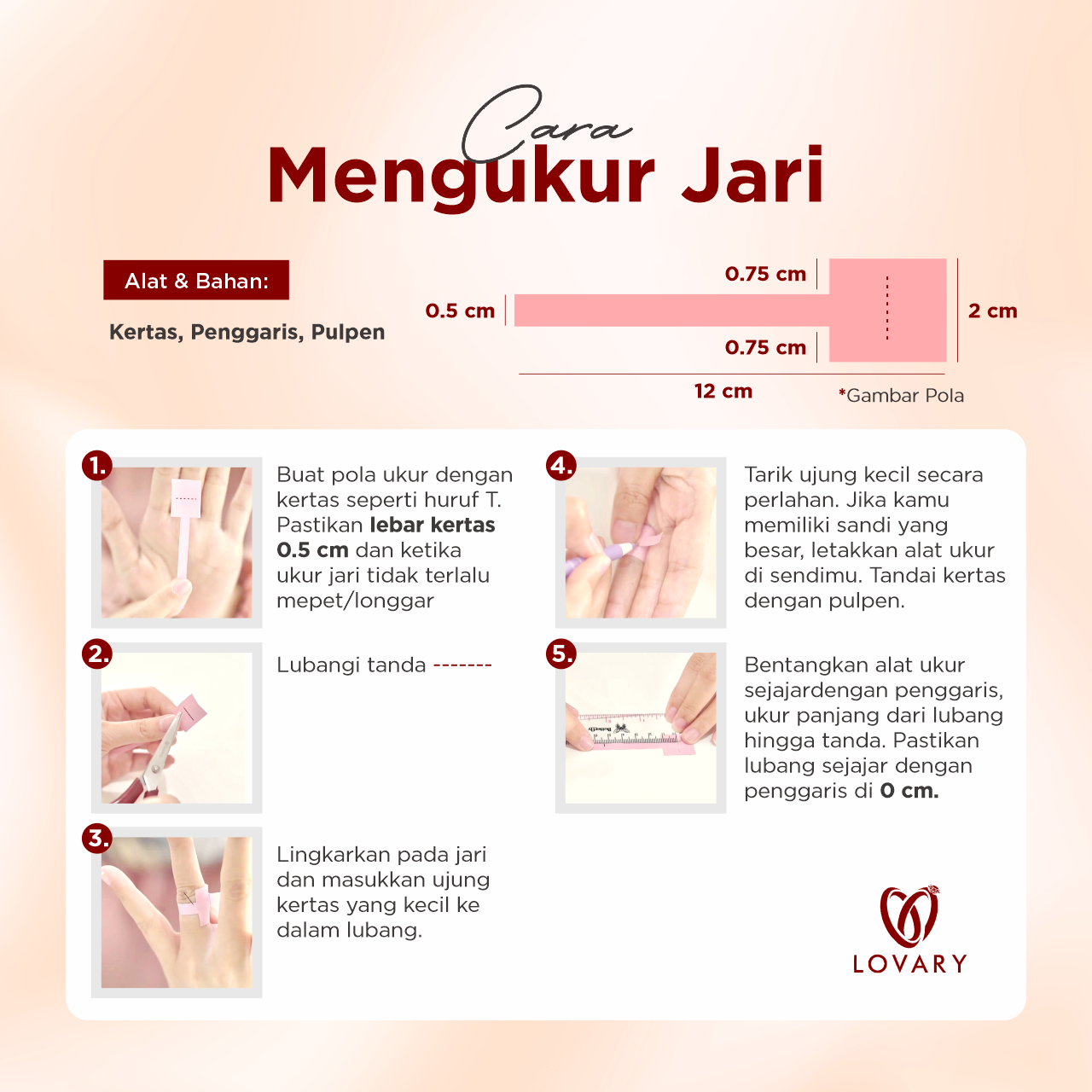 cara mengukur cincin di jari